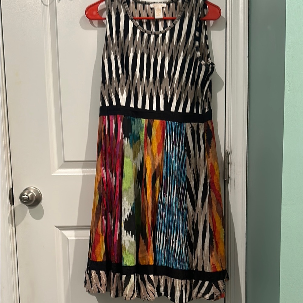 Black and White Crew Neck Sleeveless Sundress
